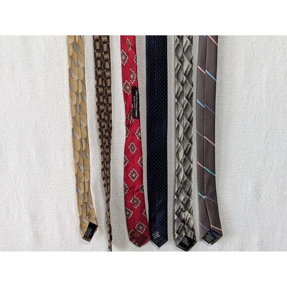 Vintage Y2K Striped and Floral Pattern Ties Bundle of 6 - Picture 10 of 11